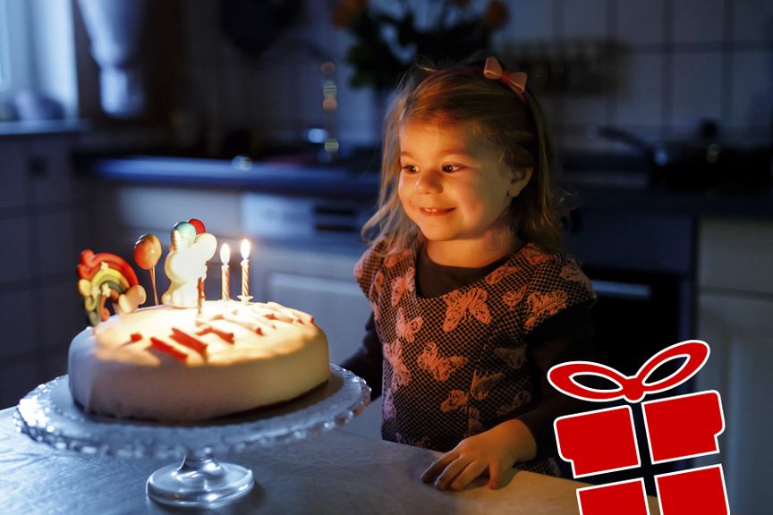 Mädchen feiert seinen Geburtstag Geschenkidee Icon