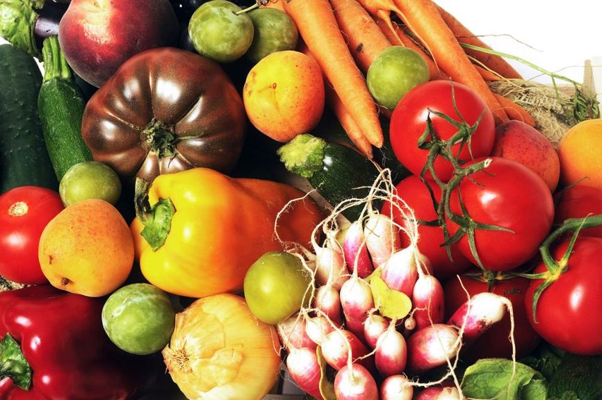 Obst und Gemüse mit Vitamin A