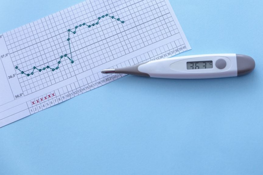 Temperaturkurve mit Fiebermesser