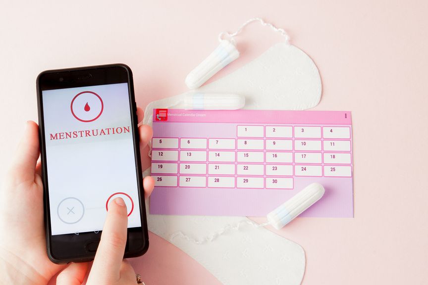 Smartphone mit Menstruations-APP